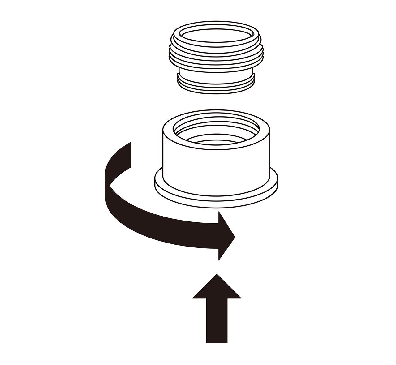 益之源淨水器分流器安裝教學-內螺紋水龍頭  3. 如果您的螺紋在水龍頭內側，請將螺紋接管套在分流器接管上。