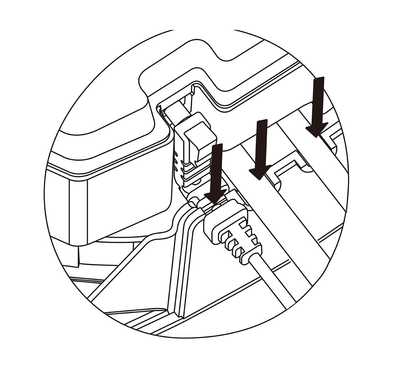 益之源淨水器分流器安裝教學-內螺紋水龍頭 2. 將電源供應器（插頭）壓入底座固定凹槽內；同時確定並聯水管放置在底座背後水管固定凹槽內。