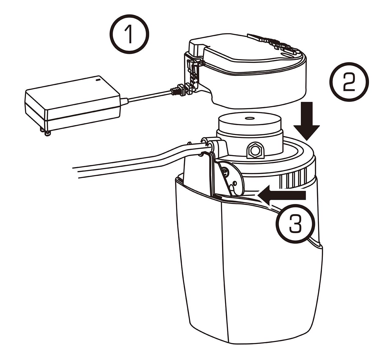 益之源淨水器分流器安裝教學-內螺紋水龍頭 🔹完成安裝  1. 將電源供應器（插頭）重新組裝到電子模組1️⃣。將電子模組放置於濾心蓋上2️⃣。將可拆除並聯水管的水管拔除器妥善收藏3️⃣。