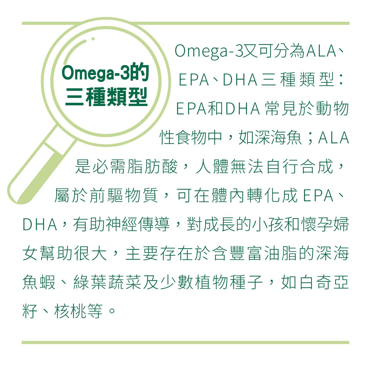 Omega-3的三種類型