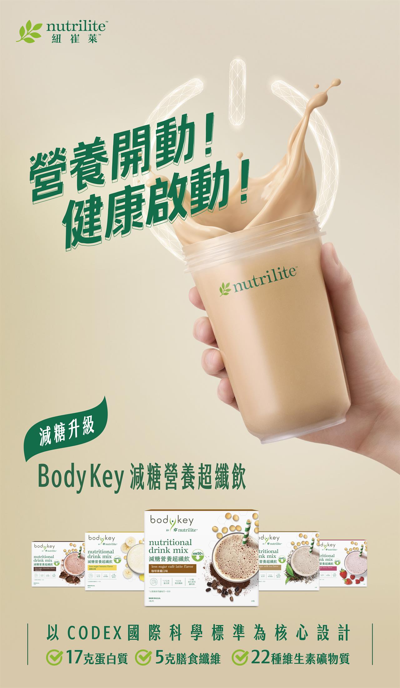 BodyKey減糖營養超纖飲 新上市