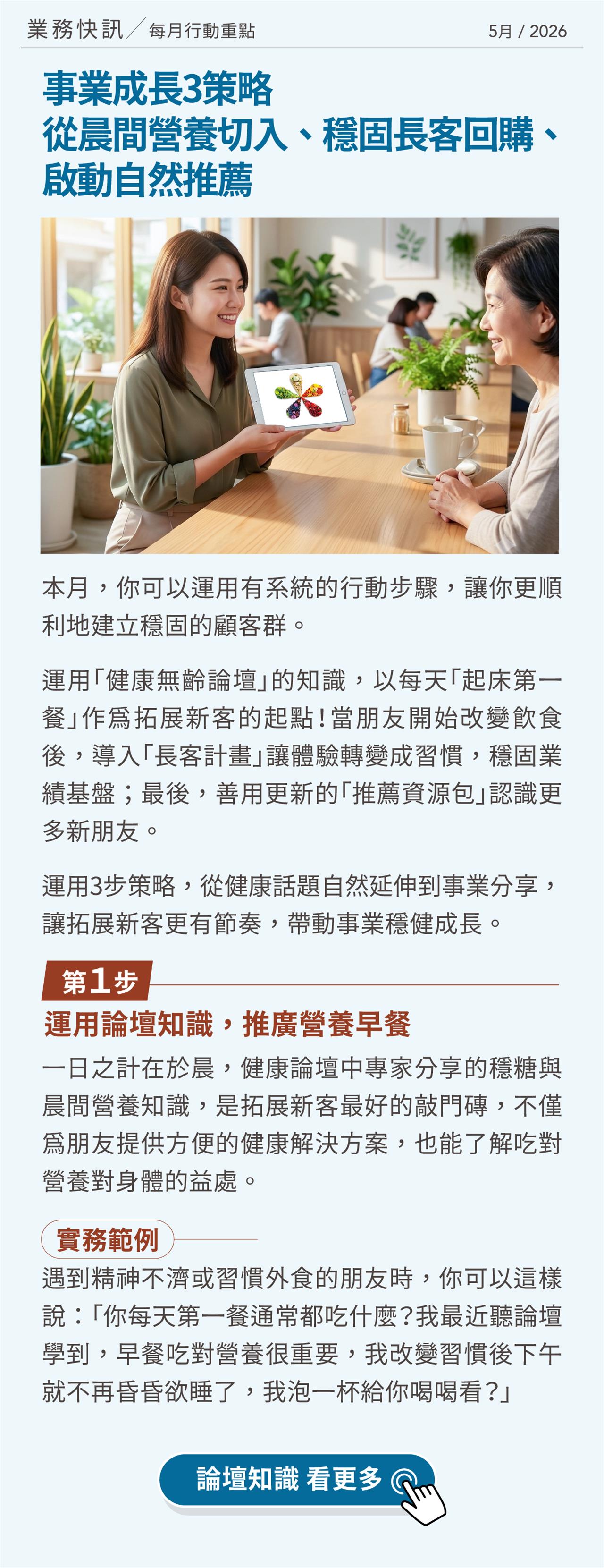 事業穩健成長3策略 從晨間營養切入、穩固長客回購、啟動自然推薦