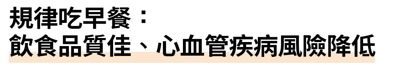 規律吃早餐：飲食品質佳、心血管疾病風險降低