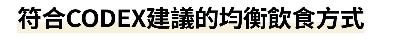 符合CODEX建議的均衡飲食方式