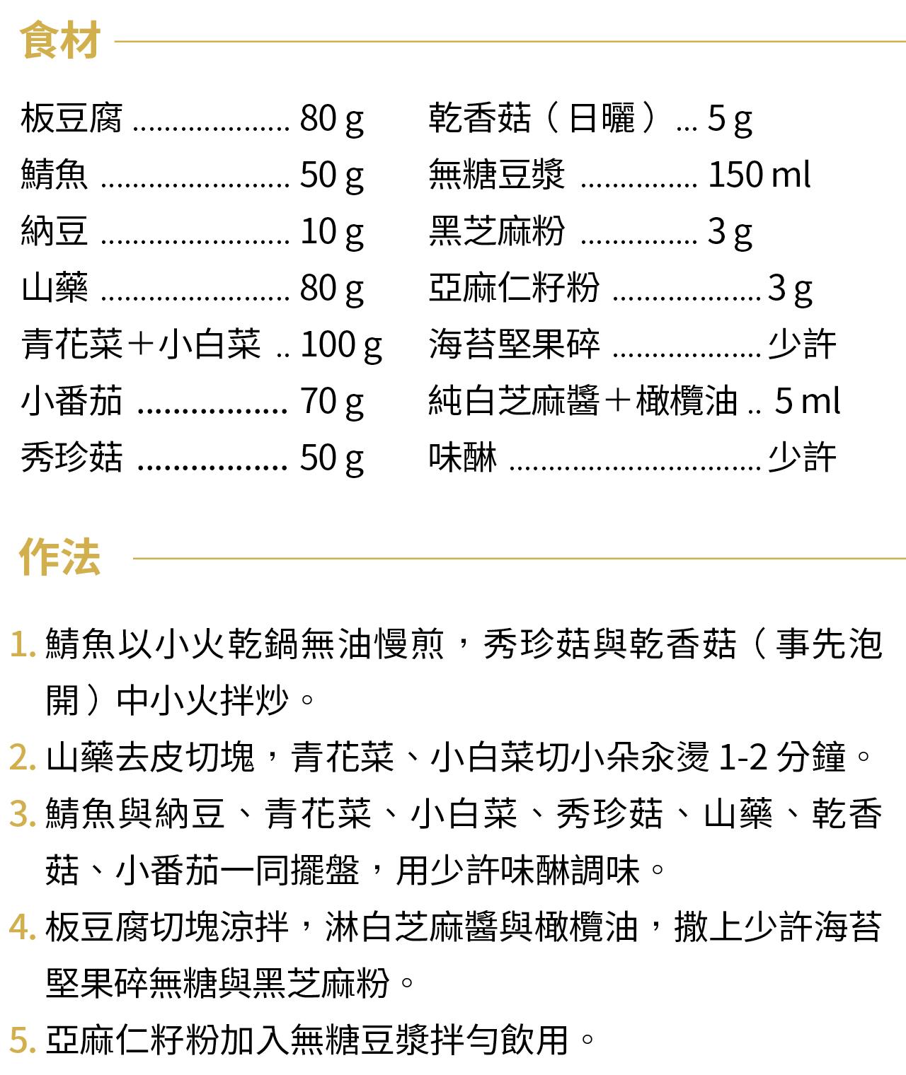 更年期族群 山藥納豆涼拌豆腐丼食材與作法